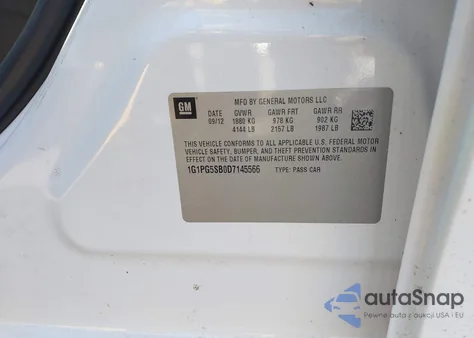 2013 Chevrolet Cruze Ltz z USA, uszkodzony, nr VIN 1G1PG5SB0D7145566